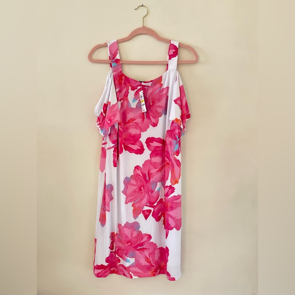 INC women’s cold shoulder Ombré Bloom dress NWT